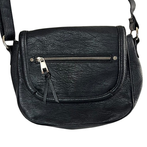 A+ Ellen Crossbody Bag Black Vegan Leather Adjustable - Picture 2 of 9